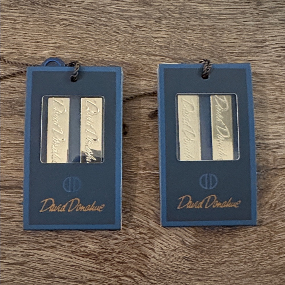 NWT David Donahue metal Dress Shirt Collar Stays - 2 sets for 4 total